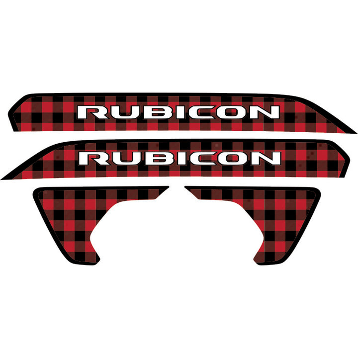 Rubicon Hood Lettering and Fender Insert Package - Red and Black Plaid
