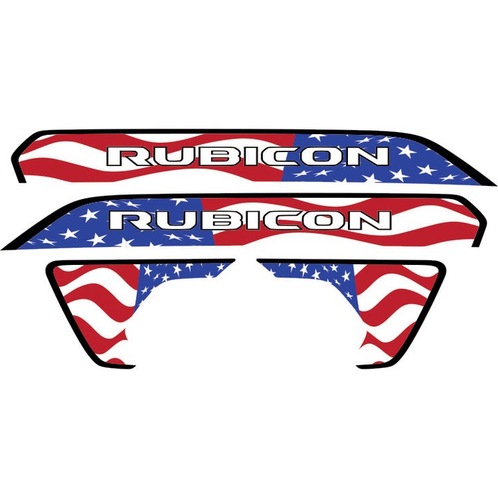 Rubicon Hood Lettering and Fender Insert Package - American Flag