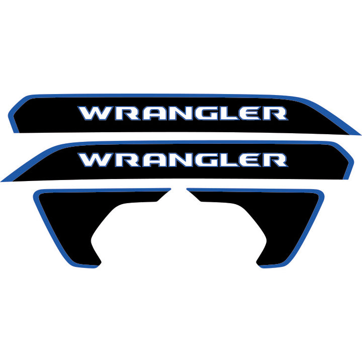 Wrangler Hood Lettering and Fender Insert Package - Color Outline