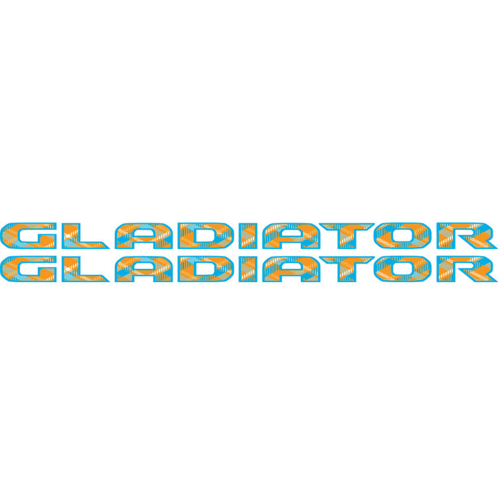 gladiator hood lettering decals - orange and blue plaid