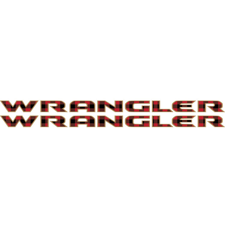 Wrangler Hood Lettering - Red and Black Plaid