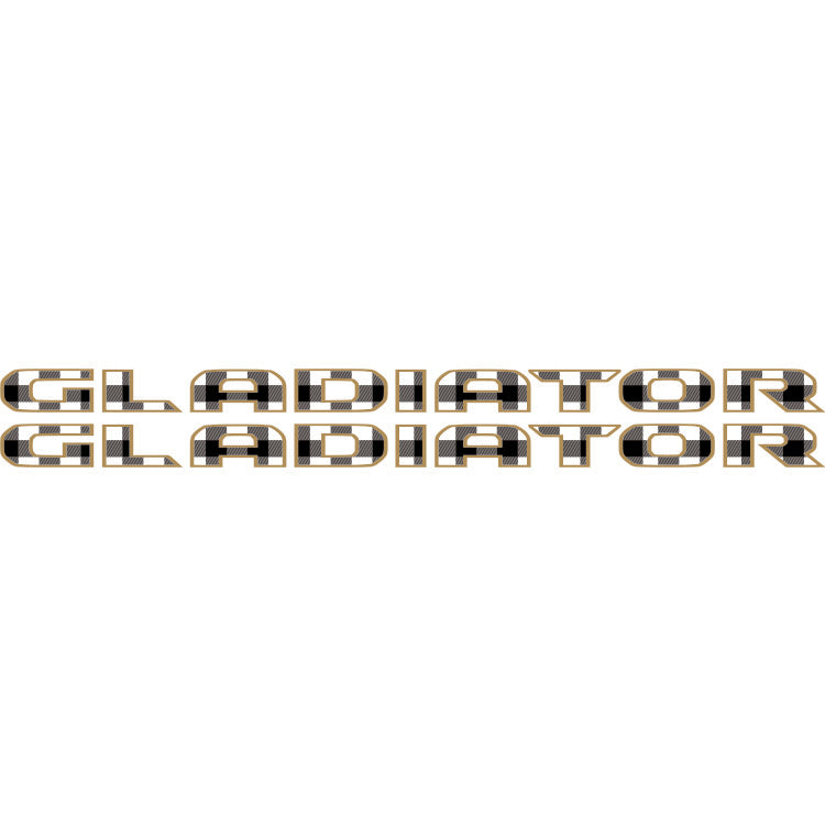 Gladiator Hood Lettering - Black and White Plaid