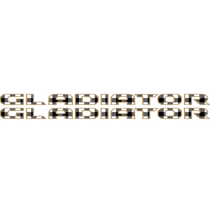 Gladiator Hood Lettering - Black and White Plaid