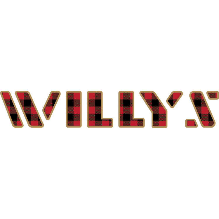 Willys Hood Lettering - Red and Black Plaid