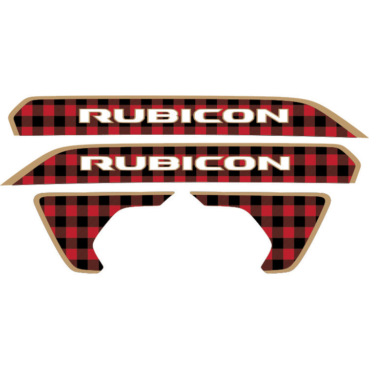 Rubicon Hood Lettering and Fender Insert Package - Red and Black Plaid