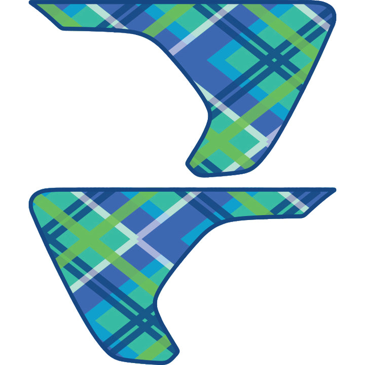 Green and Blue Plaid Fender Inserts (Set Of 2)