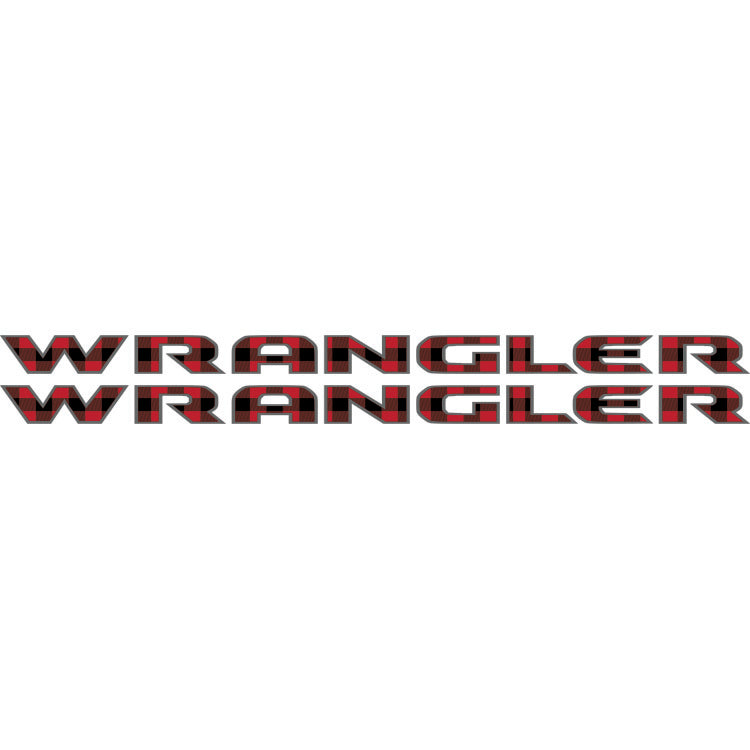 Wrangler Hood Lettering - Red and Black Plaid