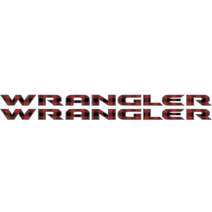 Wrangler Hood Lettering - Red and Black Plaid
