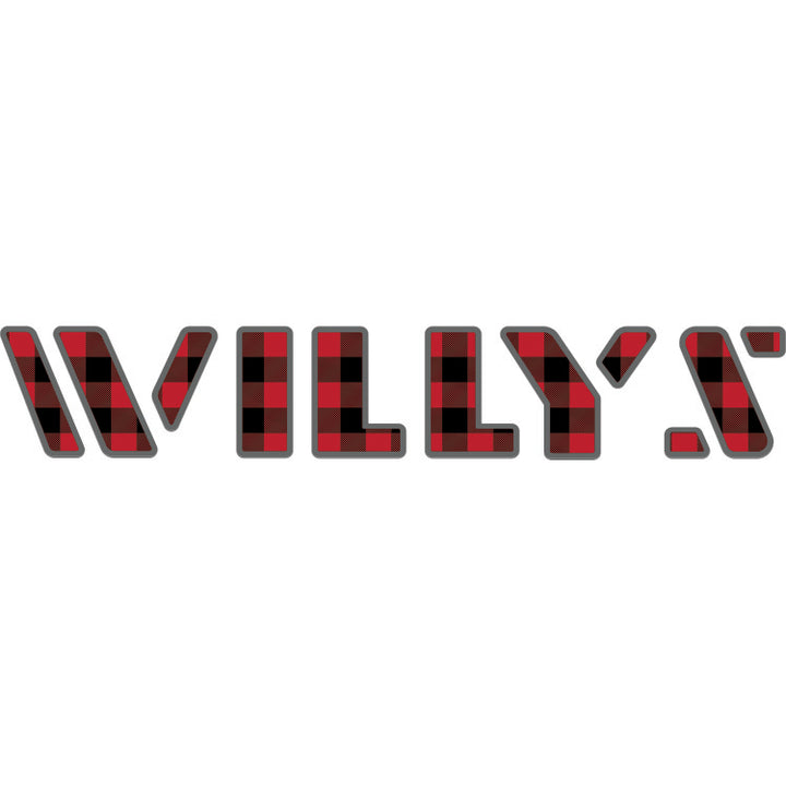 Willys Hood Lettering - Red and Black Plaid