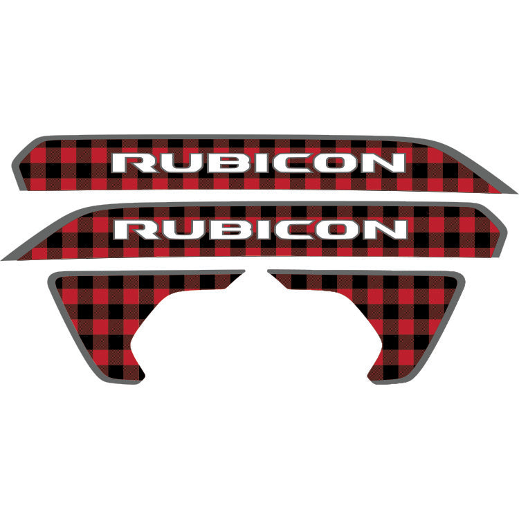 Rubicon Hood Lettering and Fender Insert Package - Red and Black Plaid