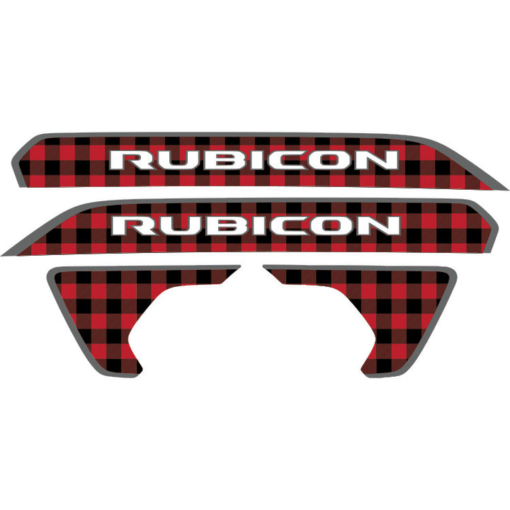 Rubicon Hood Lettering and Fender Insert Package - Red and Black Plaid