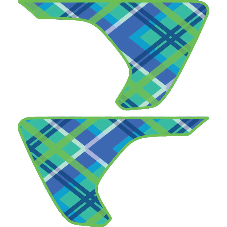 Green and Blue Plaid Fender Inserts (Set Of 2)