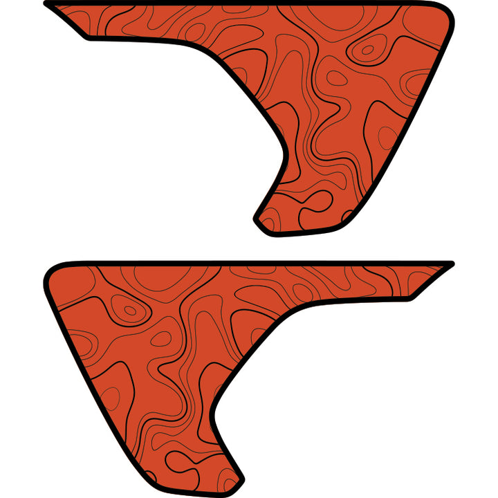 Topography with Black Outline Fender Inserts (Set Of 2)
