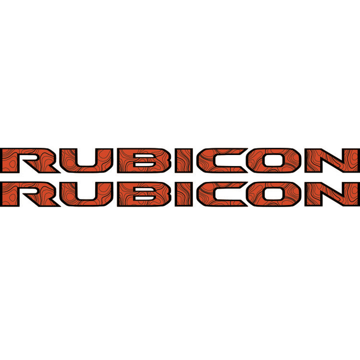 Rubicon Hood Lettering - Topography with Black Outline