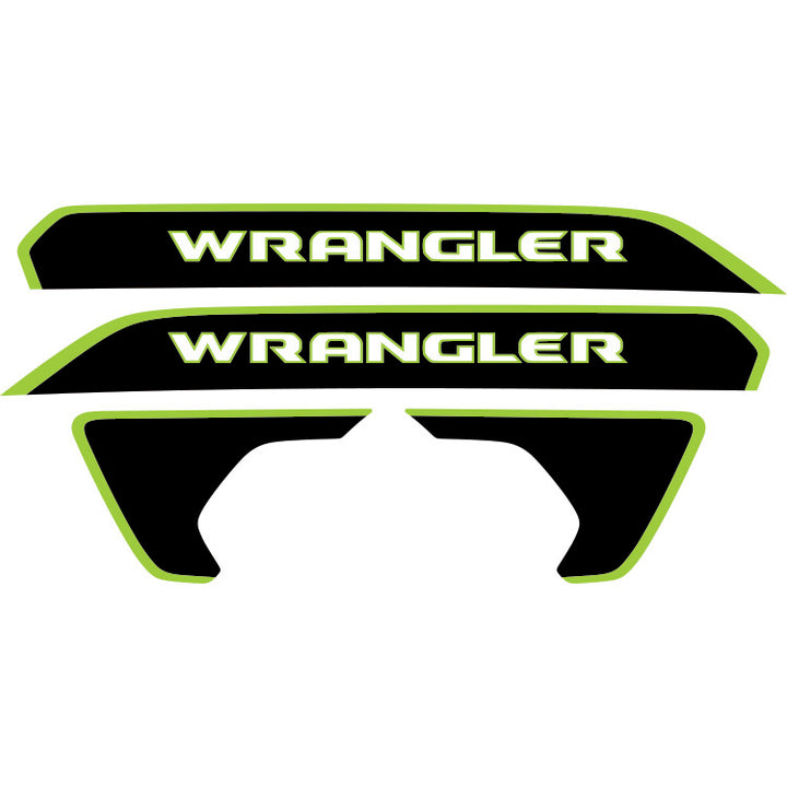 Wrangler Hood Lettering and Fender Insert Package - Color Outline