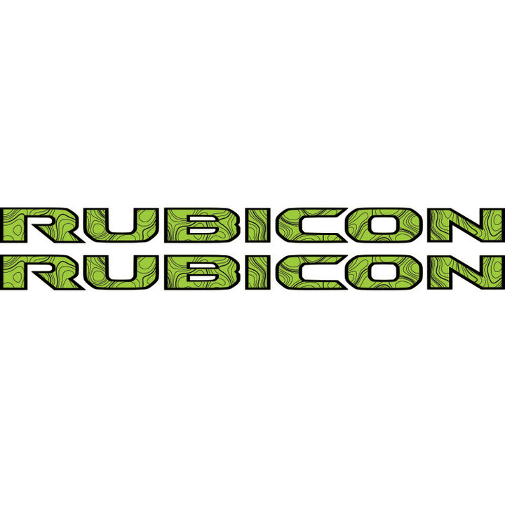 Rubicon Hood Lettering - Topography with Black Outline