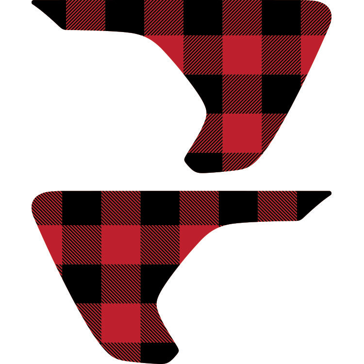 Red and Black Plaid Fender Inserts (Set Of 2)