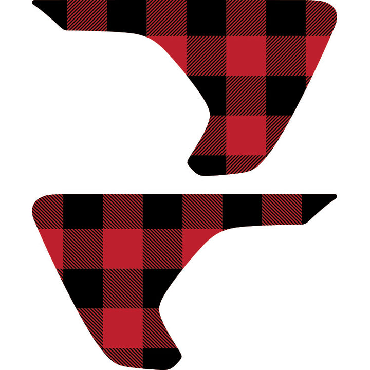 Red and Black Plaid Fender Inserts (Set Of 2)