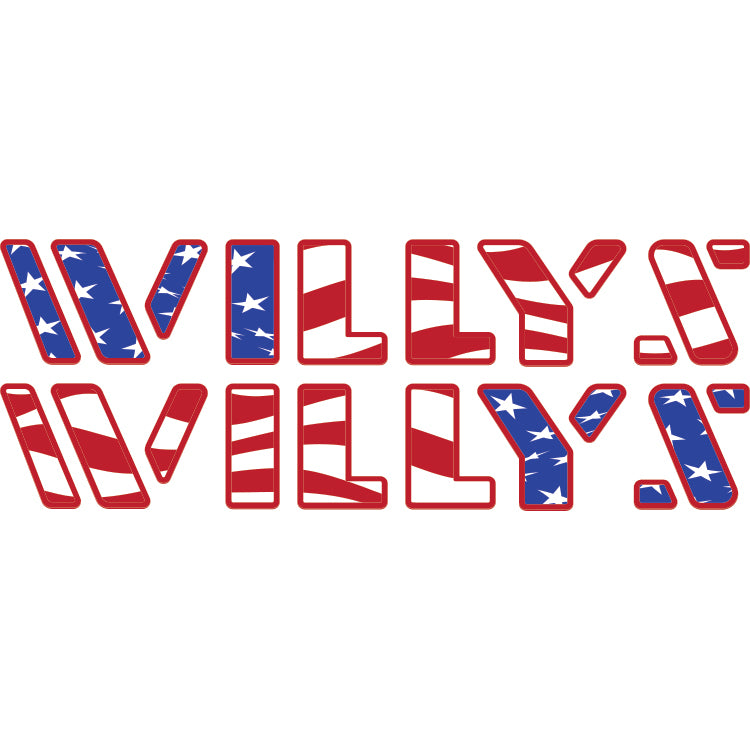 Willys Hood Lettering - American Flag – Jeep Graphic Studio