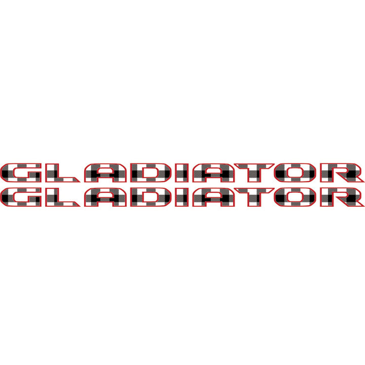Gladiator Hood Lettering - Black and White Plaid