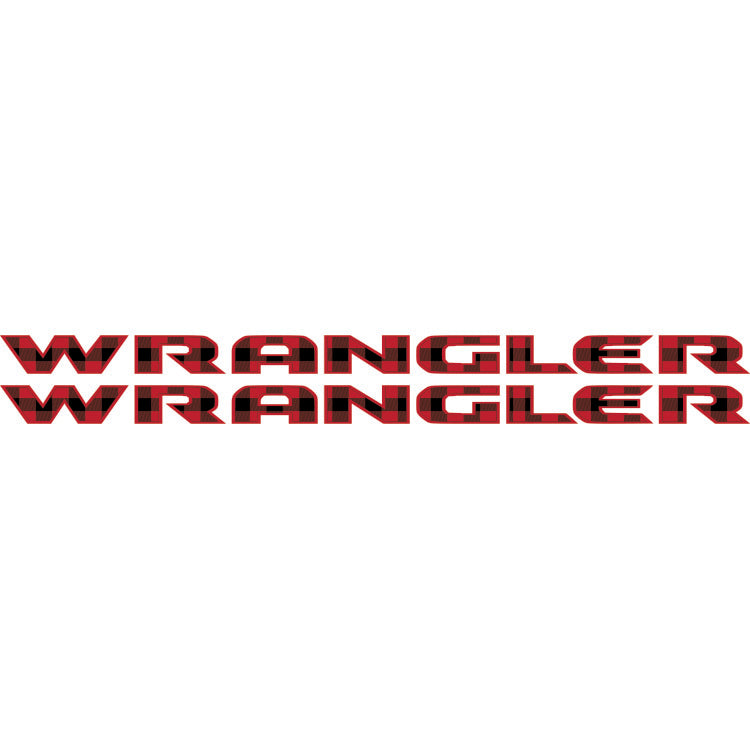 Wrangler Hood Lettering - Red and Black Plaid