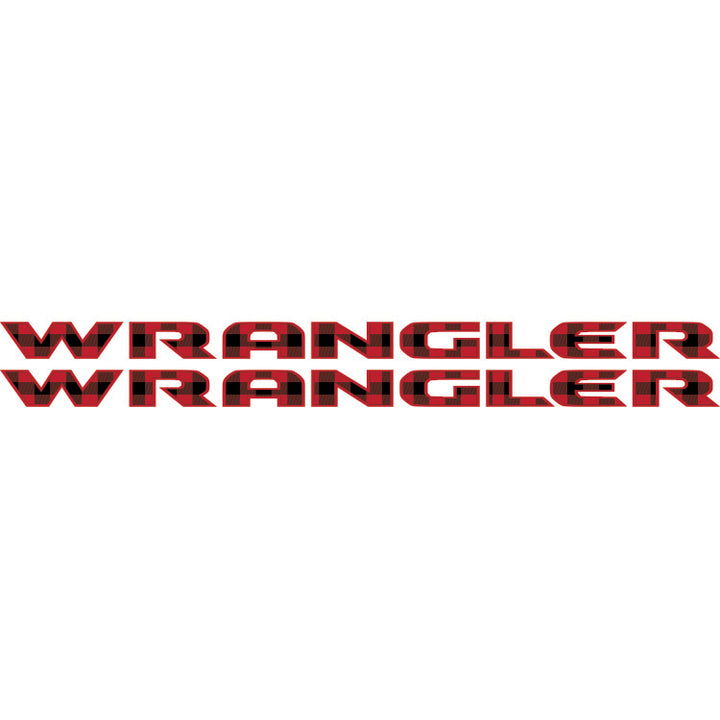 Wrangler Hood Lettering - Red and Black Plaid