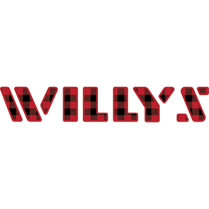 Willys Hood Lettering - Red and Black Plaid
