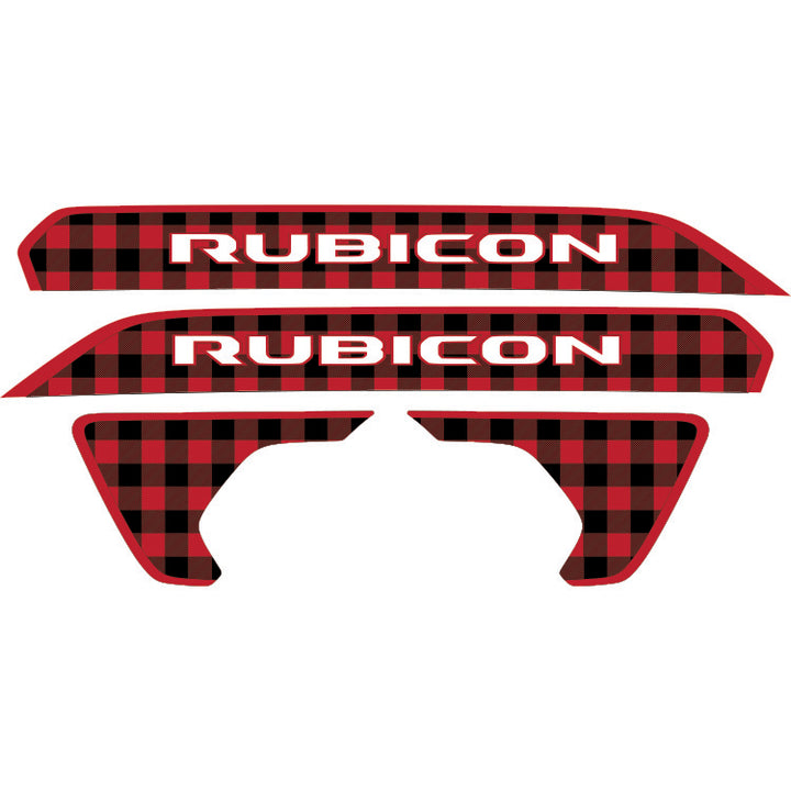 Rubicon Hood Lettering and Fender Insert Package - Red and Black Plaid