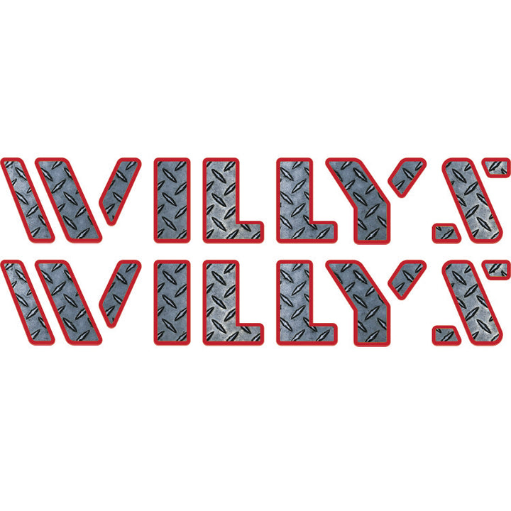 Willys Hood Lettering Textured - Diamond Plate