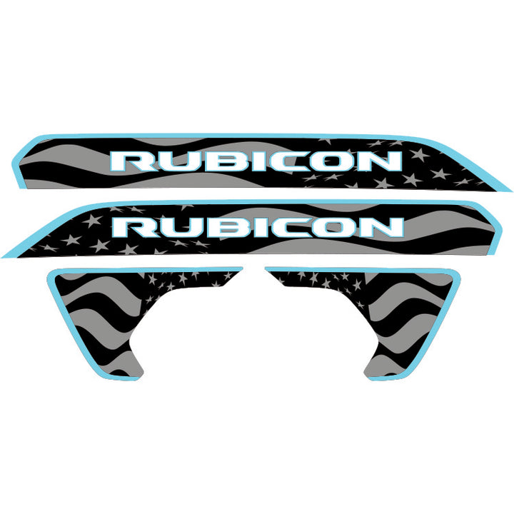 Rubicon Hood Lettering and Fender Insert Package - Subdued American Flag