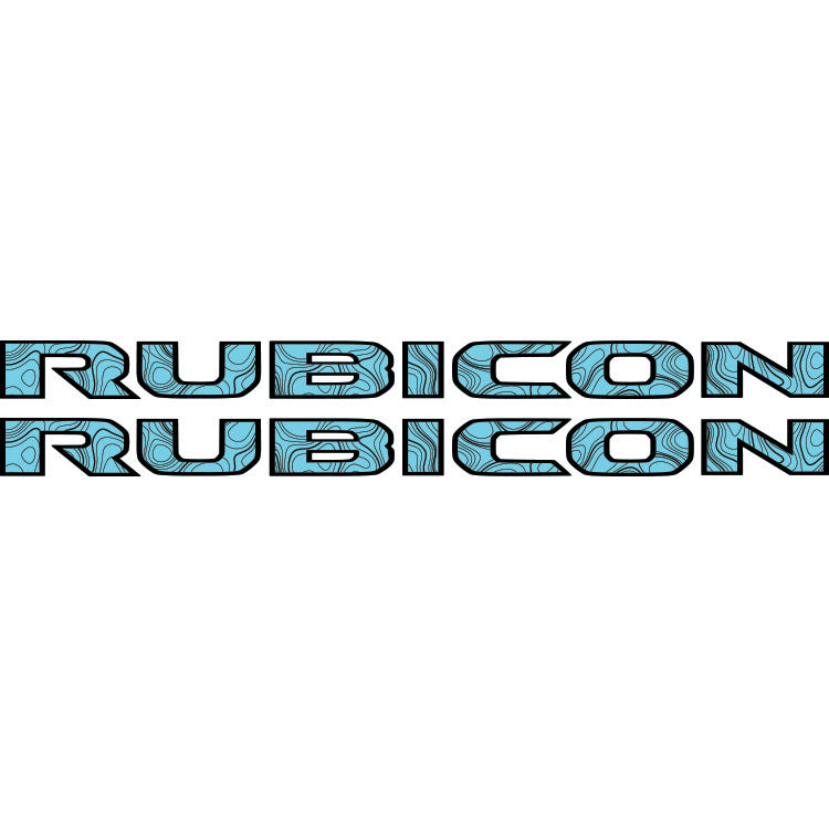 Rubicon Hood Lettering - Topography with Black Outline