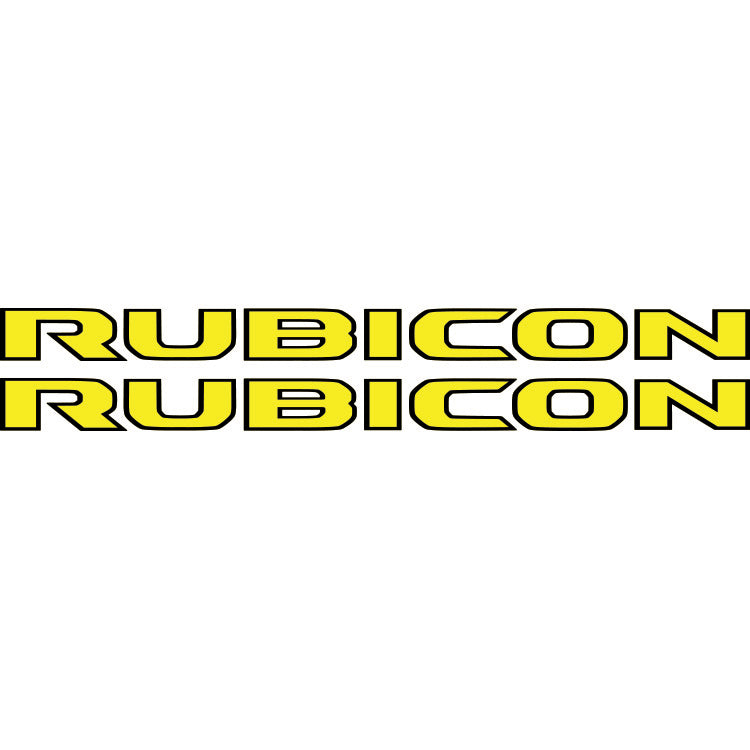 Rubicon Lettering Cut File Rubicon Hood Lettering - Colored (Black Outline) – Jeep Graphic Studio