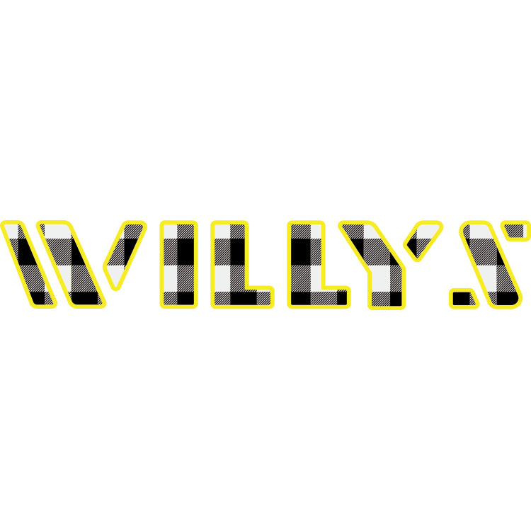 Willys Hood Lettering - Black and White Plaid – Jeep Graphic Studio