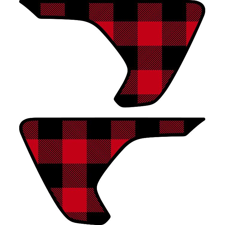 Red and Black Plaid Fender Inserts (Set Of 2)