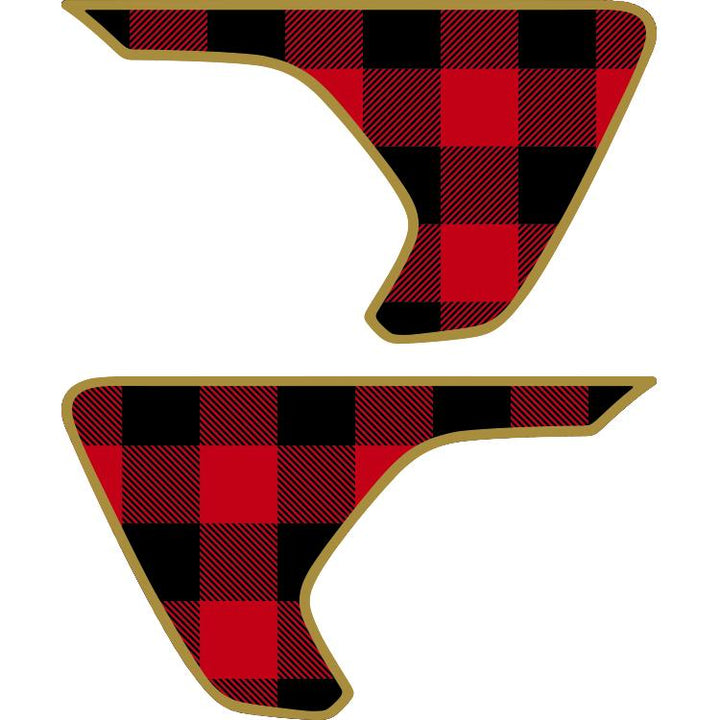 Red and Black Plaid Fender Inserts (Set Of 2)