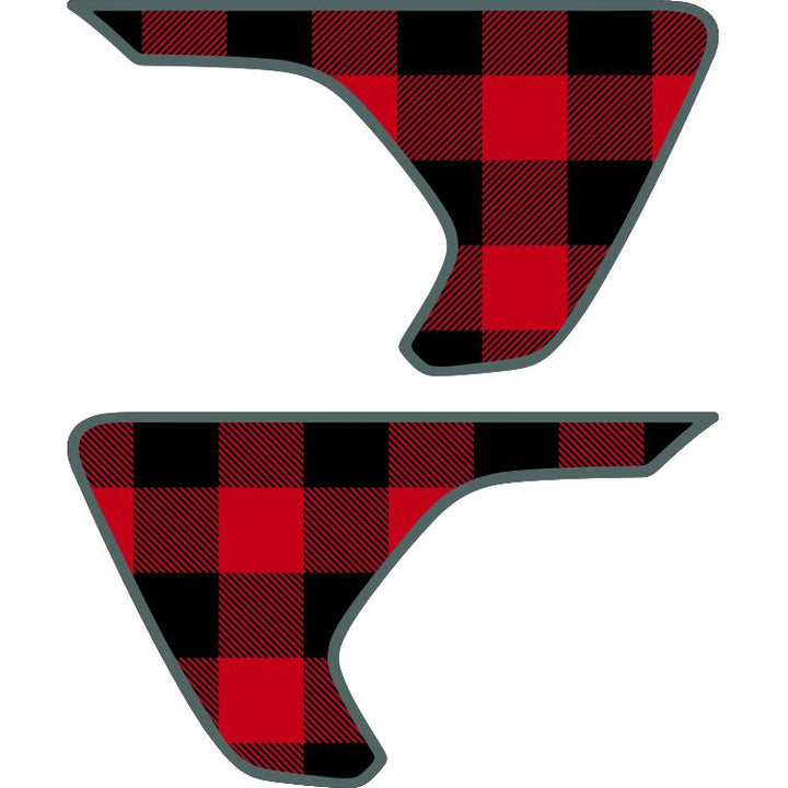 Red and Black Plaid Fender Inserts (Set Of 2)