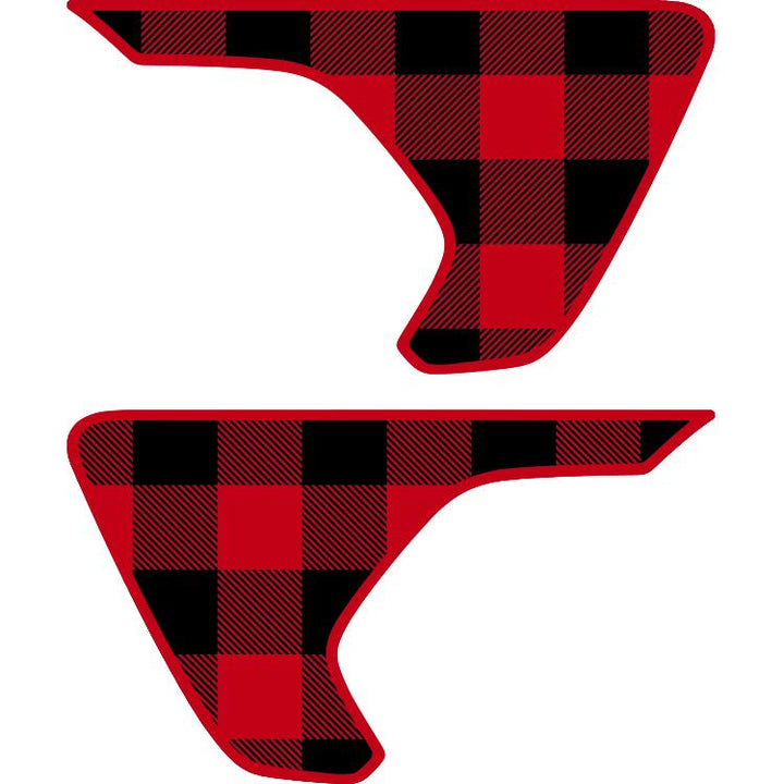Red and Black Plaid Fender Inserts (Set Of 2)
