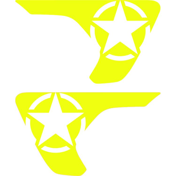 Military Star (Paint Show) Fender insert (Set Of 2)