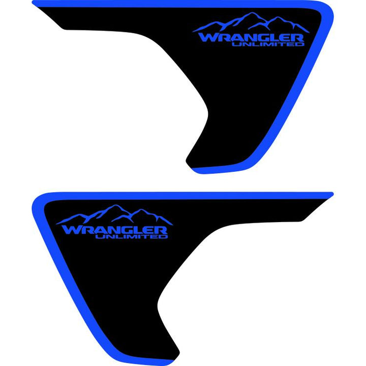 jeep rubicon fender decals outline blue