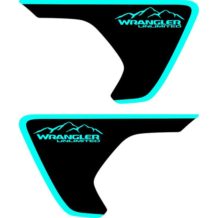 jeep rubicon fender decals bright blue