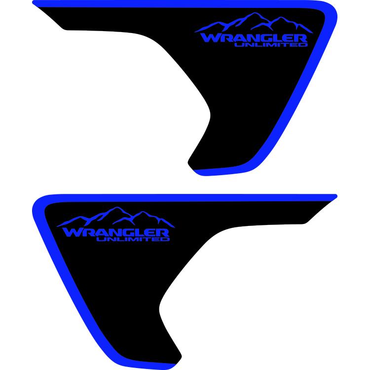 jeep rubicon fender decals dark blue