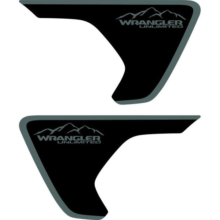 jeep rubicon fender decals outline gray	