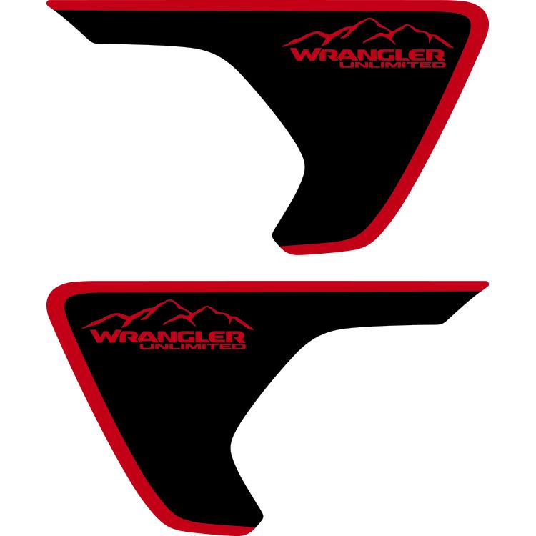 jeep rubicon fender decals rubicon red