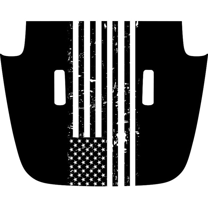 jeep sahara overland hood american flag black