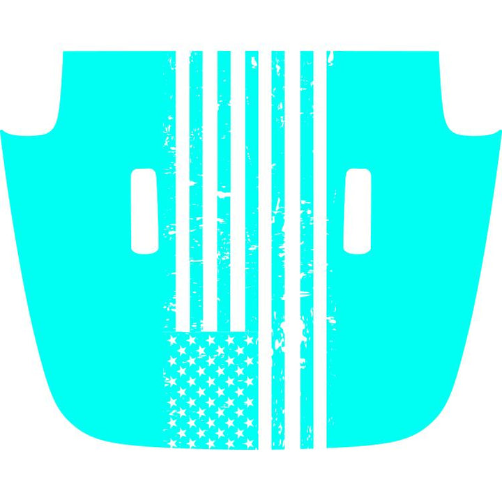 jeep sahara overland hood american flag bright blue