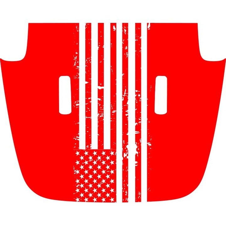 jeep sahara overland hood american flag bright red