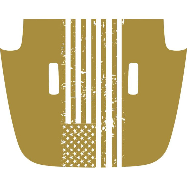 jeep sahara overland hood american flag bronze