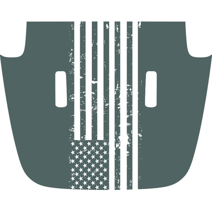 jeep sahara overland hood american flag gray