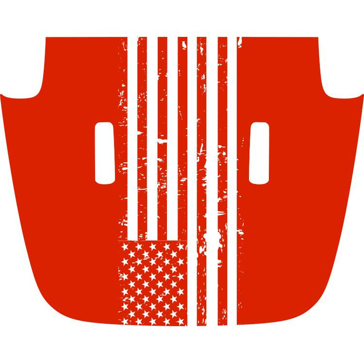 jeep sahara overland hood american flag mojava orange