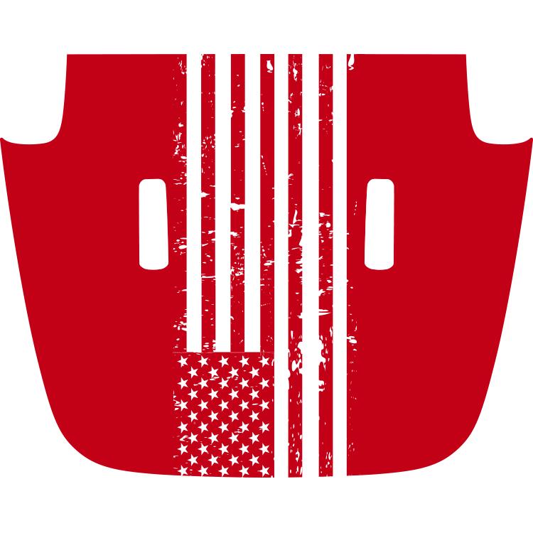 jeep sahara overland hood american flag rubicon red